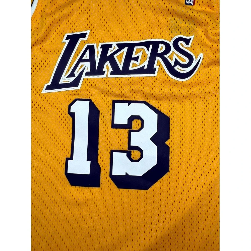 Adidas LA Lakers Basketball Wilt Chamberlain Big Dipper 13 Jersey Mens XL Yellow